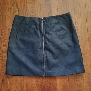 H&M Dark blue faux leather skirt